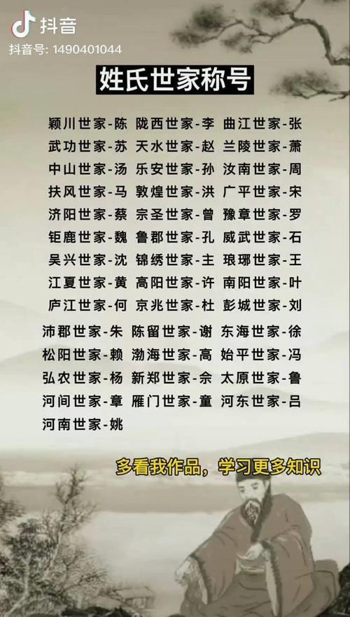 杜姓氏世家称号