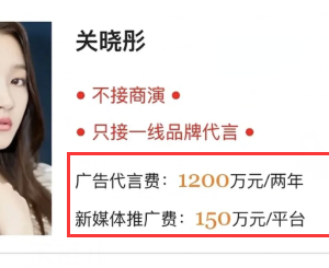 明星代言费价格，明星代言如何与公司分成