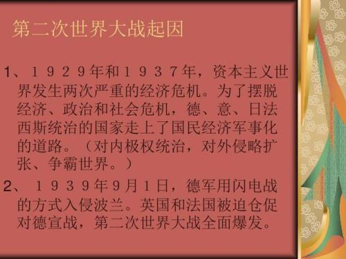 第二次世界大战的起因是什么