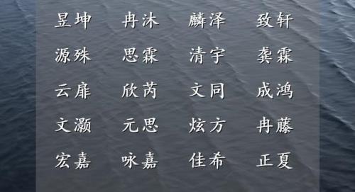 富有诗意的名字