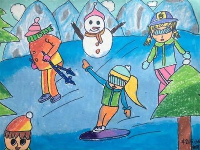 冰雪运动儿童简笔画