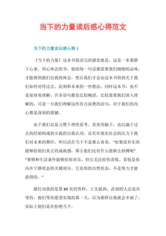 《当下的力量》的主要内容是什么