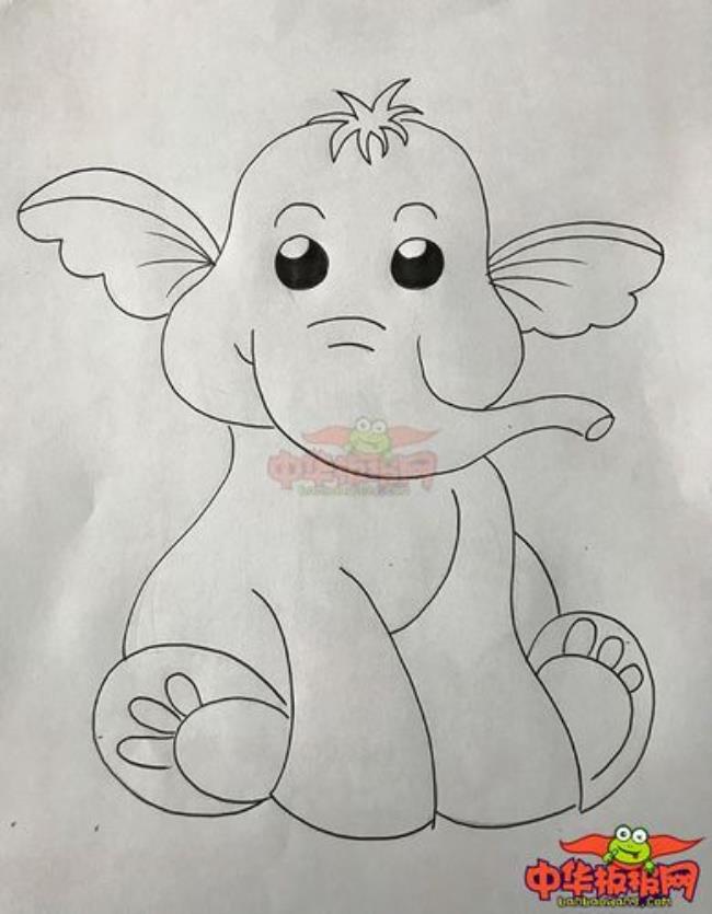 儿童铅笔绘画大象的画法