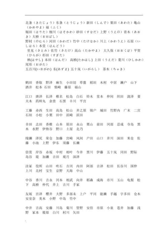 日本冷门姓氏
