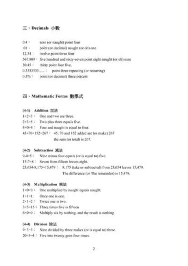 数学的英语怎么读