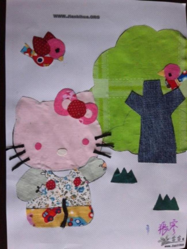 怎样用各种废旧布料制作布贴画