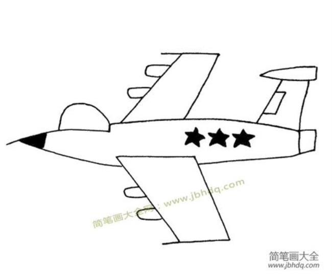 三翼战斗机简笔画