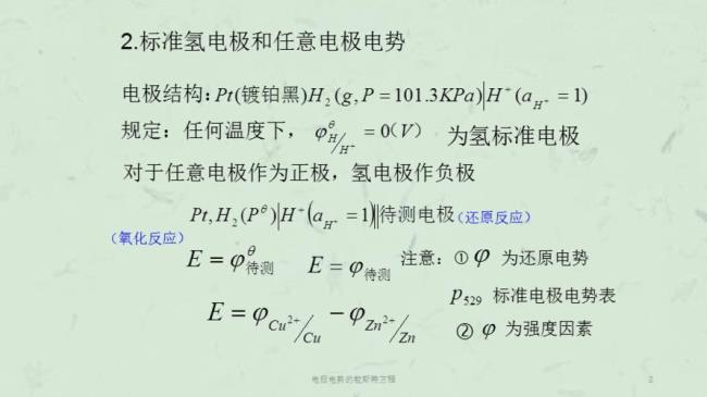 电极电势的能斯特方程是什么