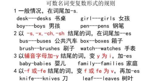 以s和x结尾的名词