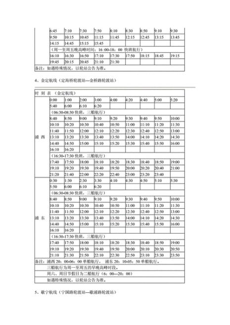 上海到舟山轮渡时刻表