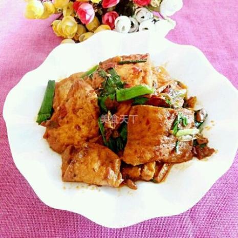 蒜苗烧豆腐做法王刚