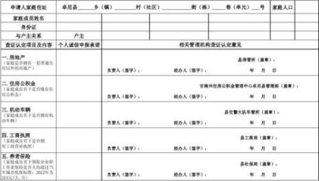 低保家庭类型填什么