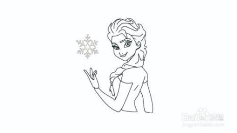 冰雪公主大衣简单简笔画
