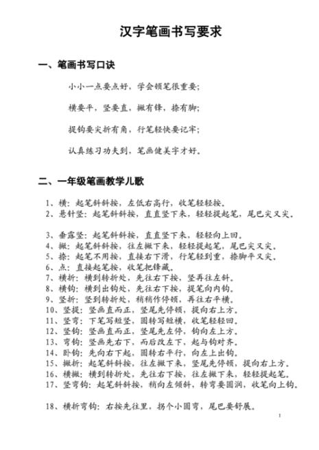 写字技巧十句口诀