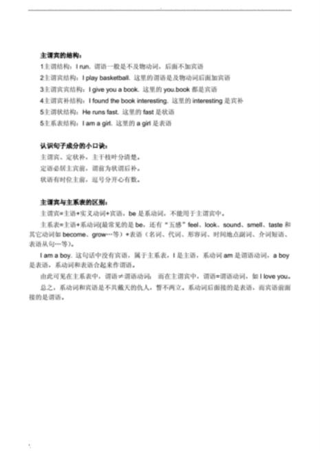 主谓宾定状补的口诀及实例讲解