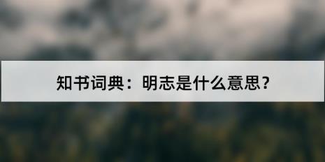 明志就是什么