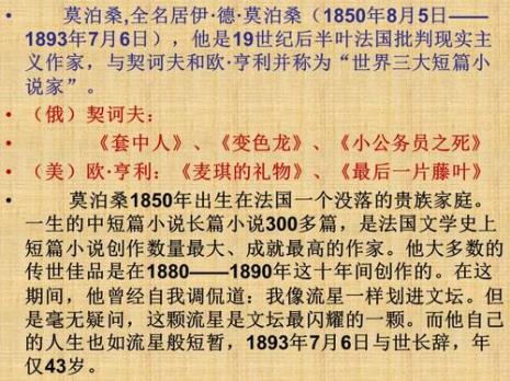 求莫泊桑《项链》阐述的中心思想