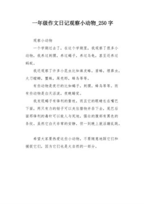 50字的日记可爱的小动物