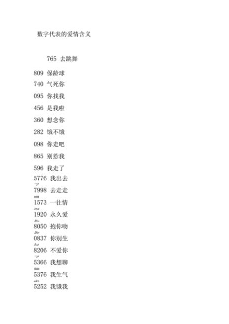 973数字代表的爱情含义