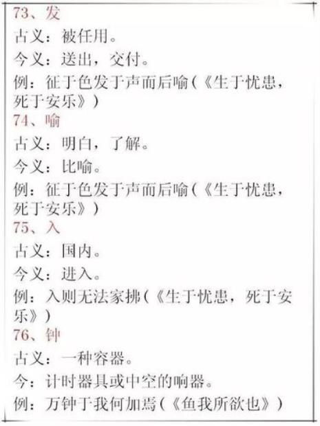 危古今异义