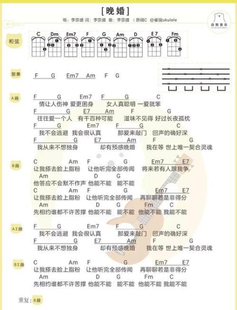 尤克里里g调怎么弹
