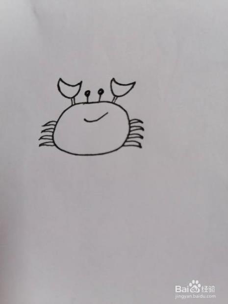 螃蟹简笔画教程