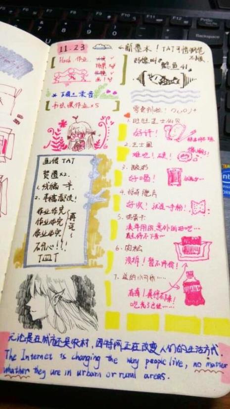 友谊的手账内容