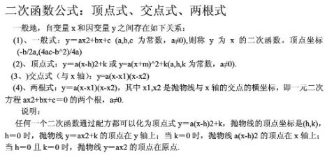 一元二次函数公式讲解