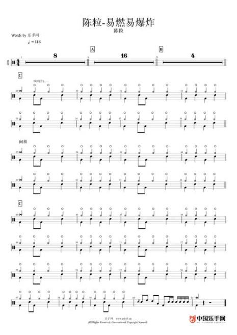 如何看架子鼓数字谱