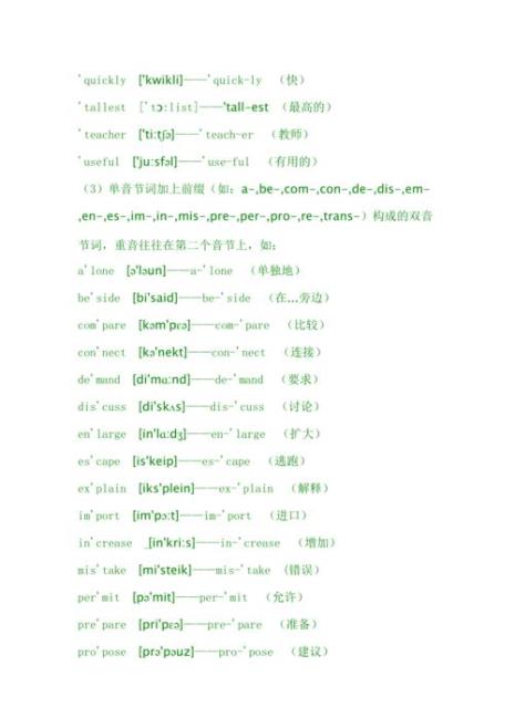 关于音标的两个重音符号
