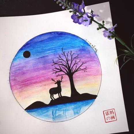 水溶性彩铅怎么画星空