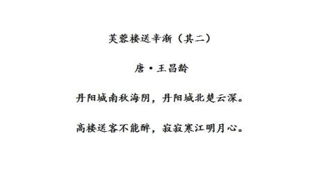 芙蓉楼辛渐古诗意思