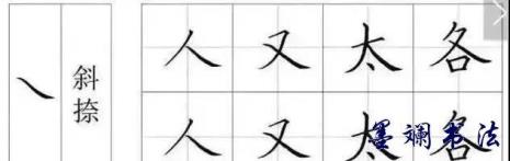 平捺和斜捺的汉字
