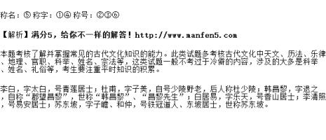 古人的姓名字号有什么讲究