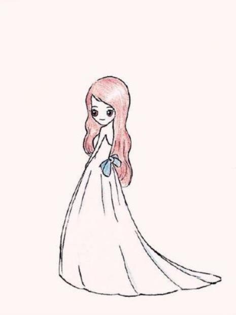 画简单但美丽的婚纱简单步骤