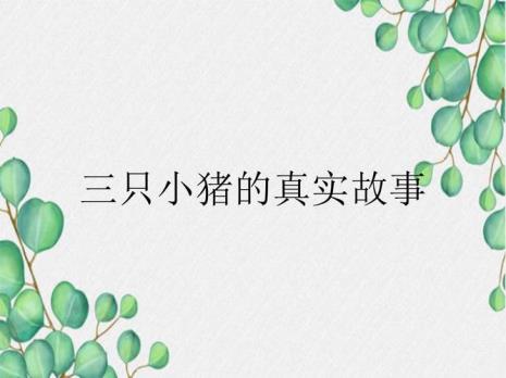 三只小猪故事梗概300