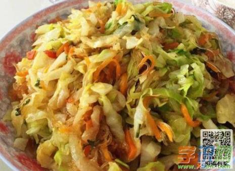素圆白菜炒粉条家常做法