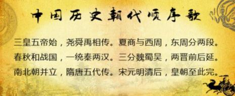 历史口诀朝代记忆法