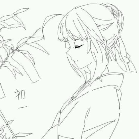 漫画人物简笔画古风少女