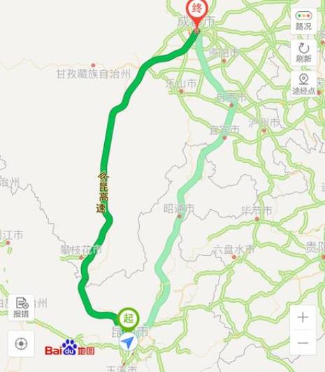 成都到昆明的火车途经哪些地方