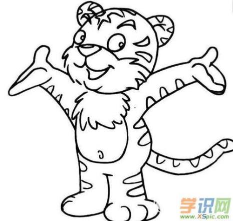 一笔画老虎的简笔画
