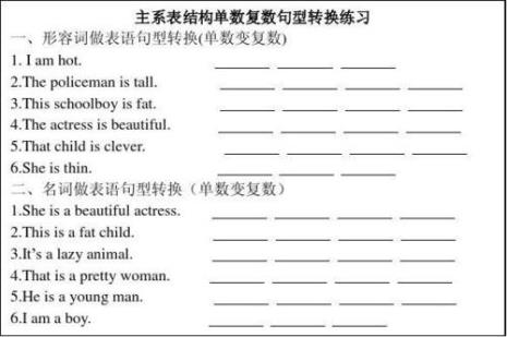 系表结构的用法及口诀初中