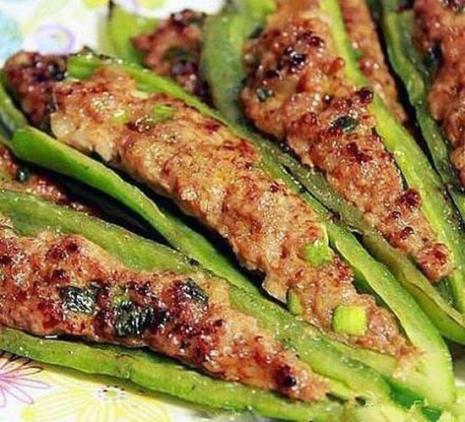 王刚虎皮椒酿肉的做法