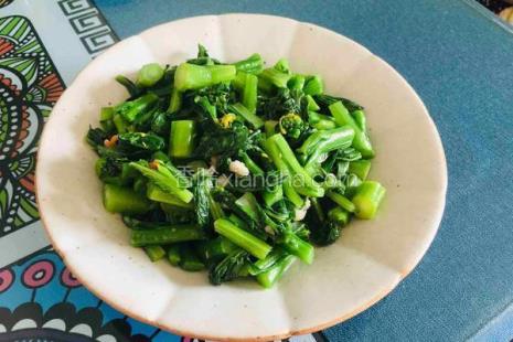 一盘清炒菜心菜心多重