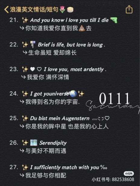搞笑英文表白段子