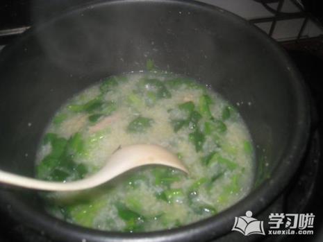 菠菜瘦肉粥做法月子餐