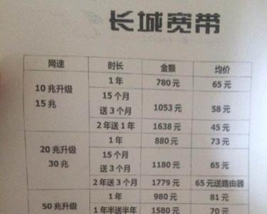 北京长城宽带2022年最新资费