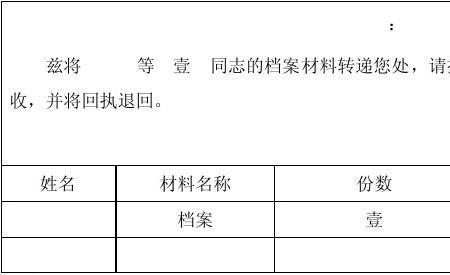 毕业生档案转递通知单回执