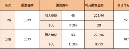 21年医保缴费职工缴费标准