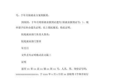 警号丢失情况说明模板